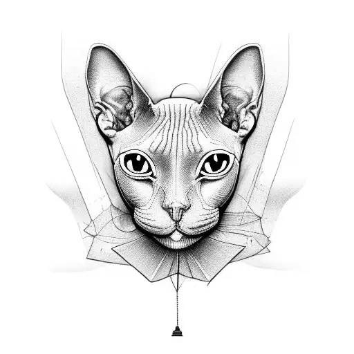 sphynx cat tattoo design idea