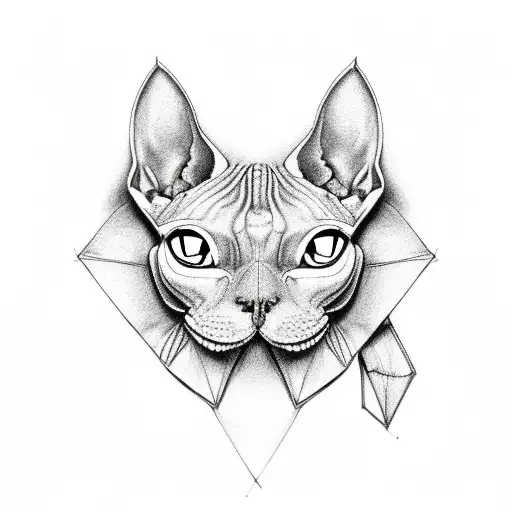 sphynx cat tattoo design idea