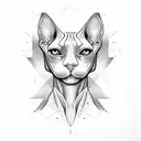 sphynx cat tattoo design idea