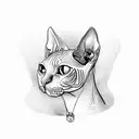 sphynx cat tattoo design idea