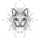 sphynx cat tattoo design idea