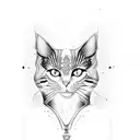 egyptian cat tattoo design idea