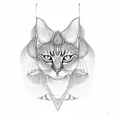 egyptian cat tattoo design idea