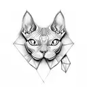 sphynx cat tattoo design idea