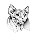 sphynx cat tattoo design idea