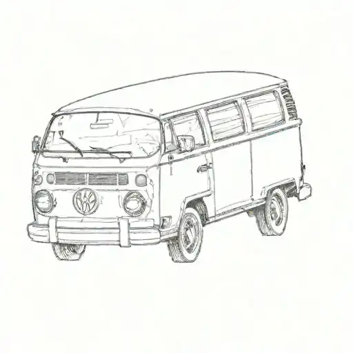 a vw bus tattoo design idea