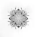 repeating geometric patterns fading out for ar. tattoo design idea