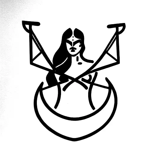 Black Lady Justice tattoo design idea