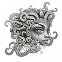afrocentric medusa eyes surrounded tattoo design idea