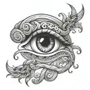 afrocentric medusa eyes surrounded tattoo design idea