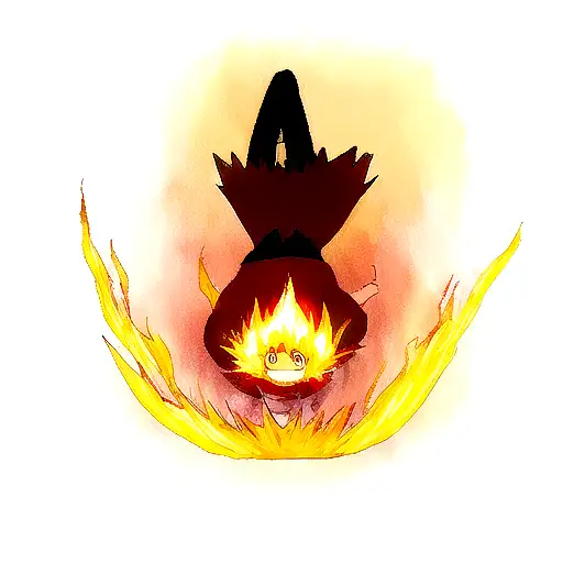 Calcifer falling in love scene tattoo design idea