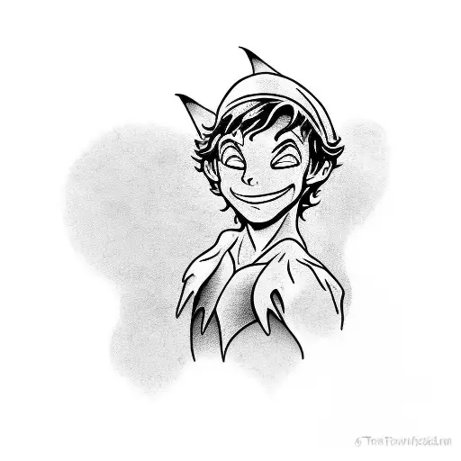 peter pan as a vampire tattoo design idea