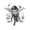 peter pan as a vampire tattoo design idea