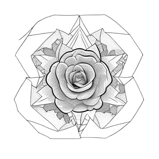 shattered glass with flowers in refelction tattoo design idea