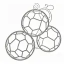 A minimalist tattoo of a soccer ball with a heart and the initials of your family members, symbolizing your love for family and passion for soccer tattoo design idea