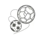 A minimalist tattoo of a soccer ball with a heart and the initials of your family members, symbolizing your love for family and passion for soccer tattoo design idea