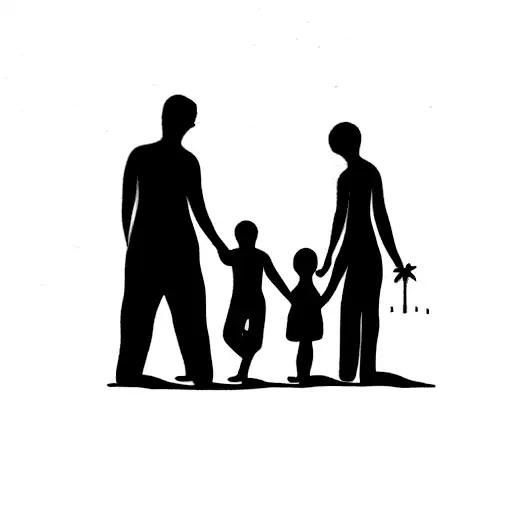 One part of me is family (husband, two sons, black ca tattoo design idea