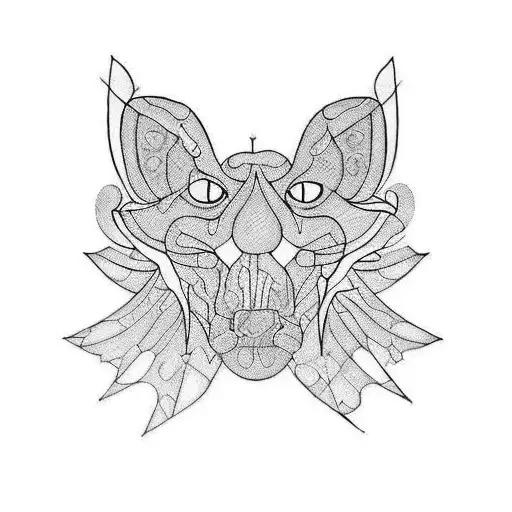 I would like to create a black tattoo. It should show me 2 halves. One part of me is family (husband, two sons, black ca tattoo design idea