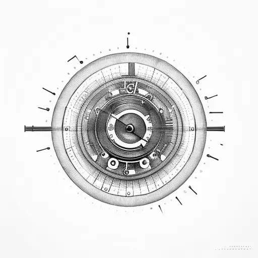 vinyl record with numbers and music notes around it tattoo design idea