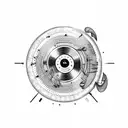 vinyl record with music notes around it tattoo design idea