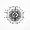 vinyl record with numbers and music notes around it tattoo design idea