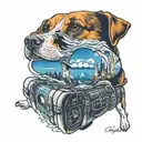 Which describe my love for my trading carrier my love for my beagle dog , i love to travel  customize it for me please a tattoo design idea