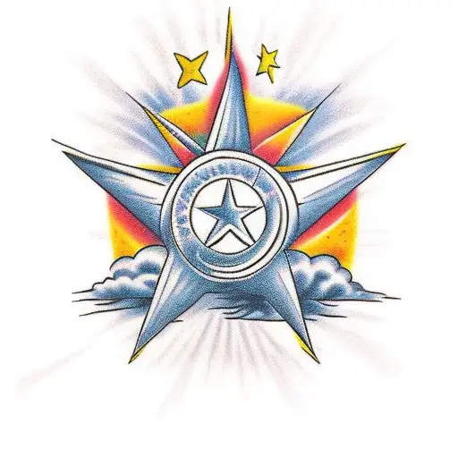 stars with the words peace If possible truth at all costs surrounded by clouds  tattoo design idea