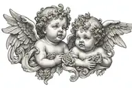 cherubs crying tattoo design idea