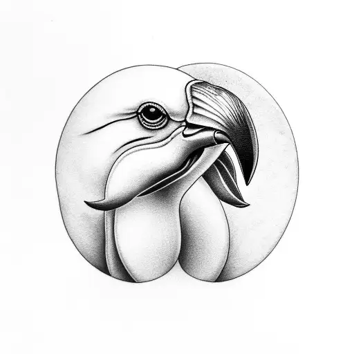 A black and grey tattoo of a bird carrying a white lily in its beak tattoo design idea