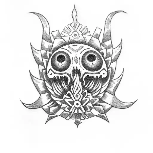 Quetzalcóatl zombie tattoo design idea