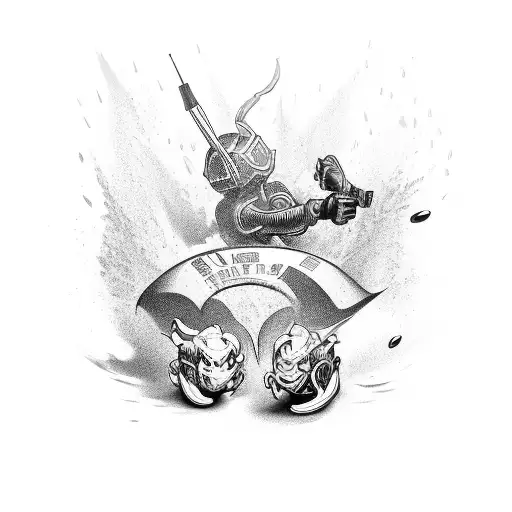 spy vs soy fighting  tattoo design idea
