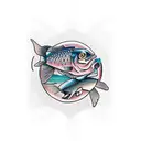 jesus fish with the word ichthus  tattoo design idea