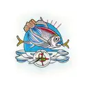 jesus fish with the word ichthus  tattoo design idea