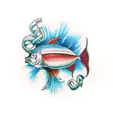 jesus fish with the word ichthus  tattoo design idea