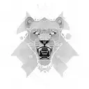 roaring lion tattoo design idea