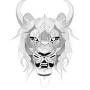 roaring lion tattoo design idea