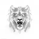 roaring lion tattoo design idea