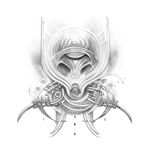 A full sleeve with literary themes, including Hyperion, Lord of the Rings, and Dune tattoo design idea