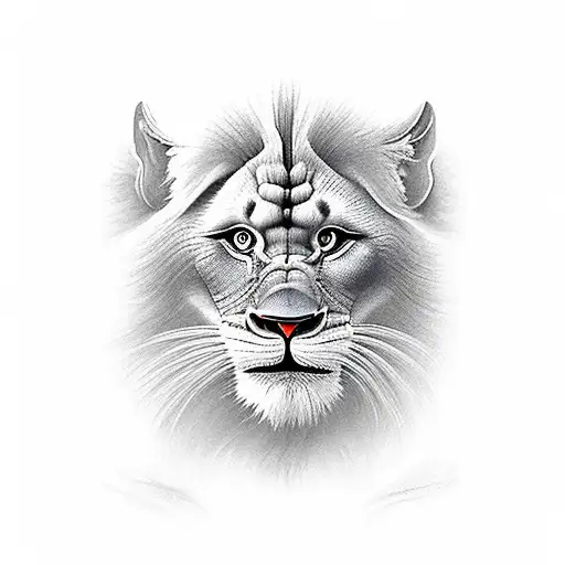 leones con 2 crias tattoo design idea