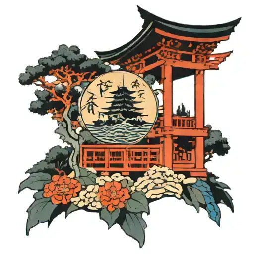 Itsukushima Shrine tattoo design idea
