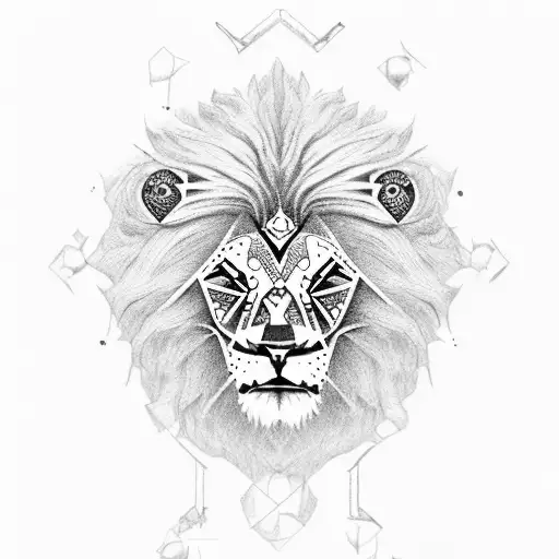 lion with skull tattoo design idea