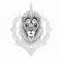 lion with skull tattoo design idea