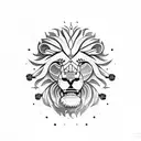 lion with skull tattoo design idea