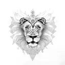lion with skull tattoo design idea