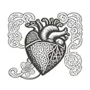 crocheted heart w hooks incorporated tattoo design idea