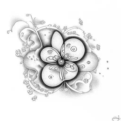 Forget me nots surrounding a purple butterfly but it’s a semicolon butterfly.  tattoo design idea