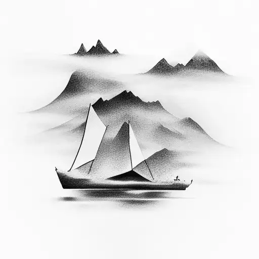 iceberg with fog tattoo design idea
