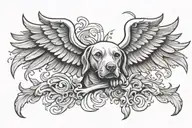 dog bone with wings spread tattoo design idea