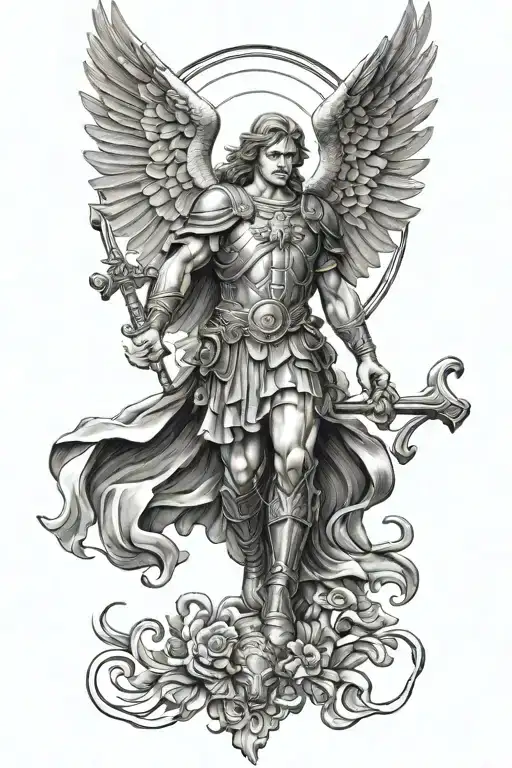 tattoo designs black grey realism st michael forearm tattoo  tattoo design idea