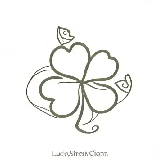  a simple tatoo design of a four leaf clover and the word lucky tattoo design idea